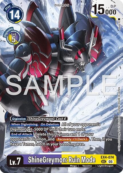 ShineGreymon: Ruin Mode (Reprint) — Advanced Booster Digimon Generation card