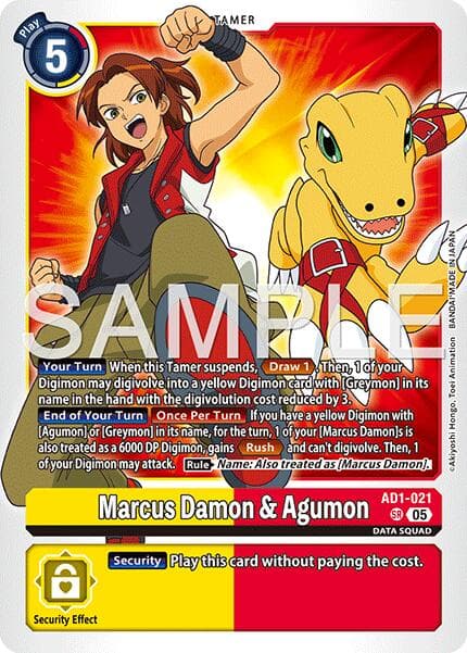 Marcus Damon & Agumon — Advanced Booster Digimon Generation card