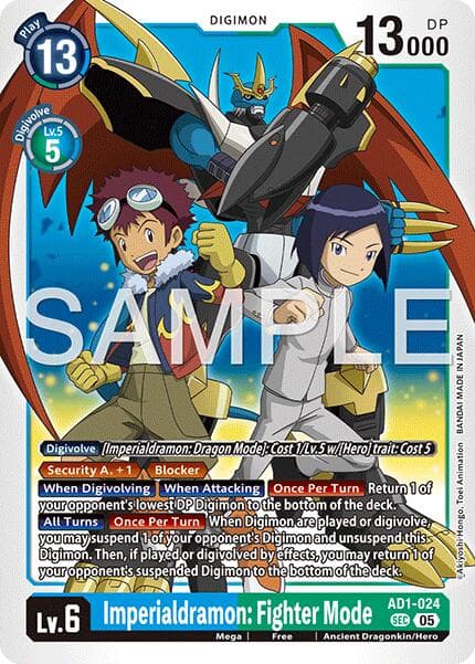 Imperialdramon: Fighter Mode - AD1-024 — Advanced Booster Digimon Generation card