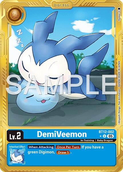 DemiVeemon - BT12-002 (Gold Border) — Advanced Booster Digimon Generation card