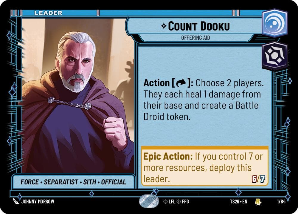 Count Dooku - Offering Aid — Twin Suns card