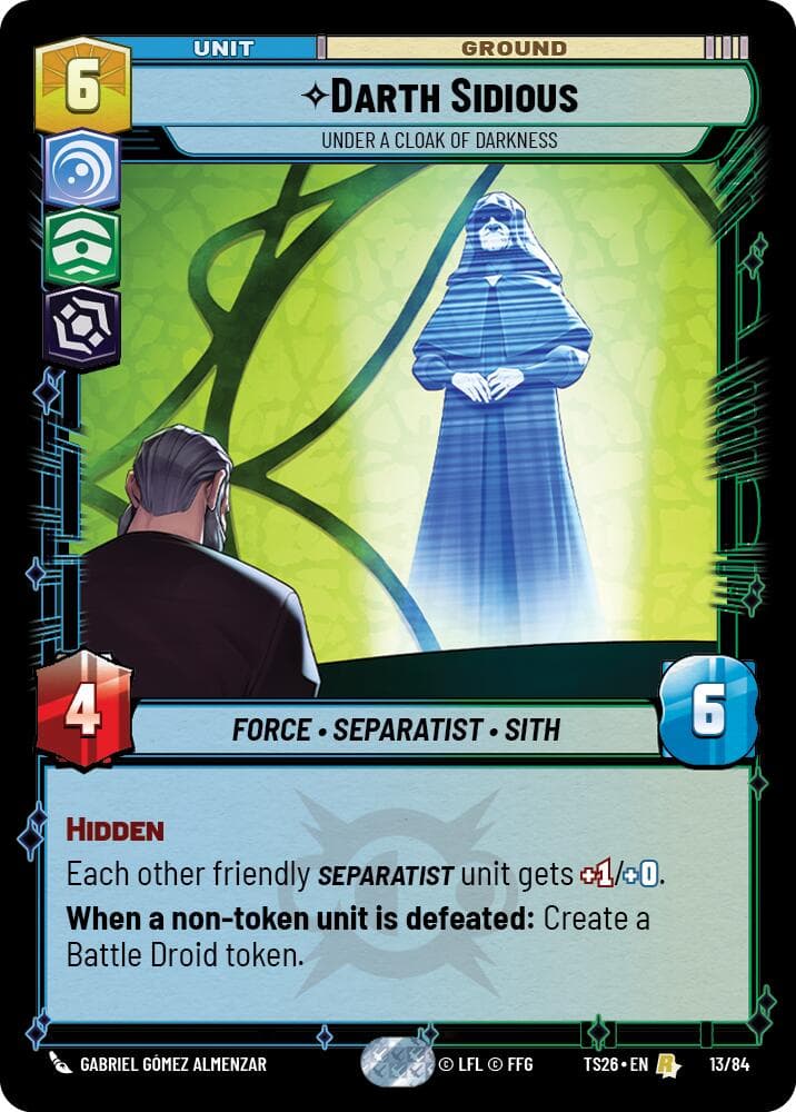 Darth Sidious - Under a Cloak of Darkness — Twin Suns card