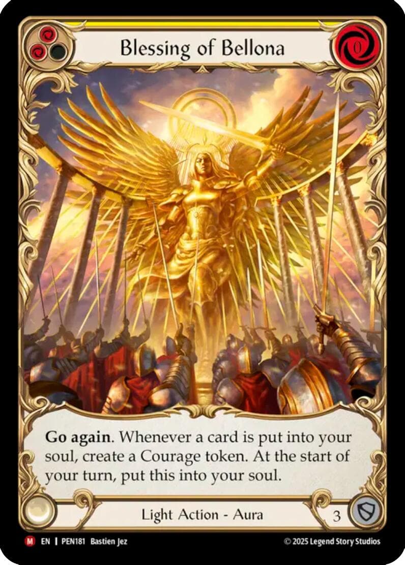 Blessing Of Bellona (Yellow) (Extended Art) — Compendium of Rathe card
