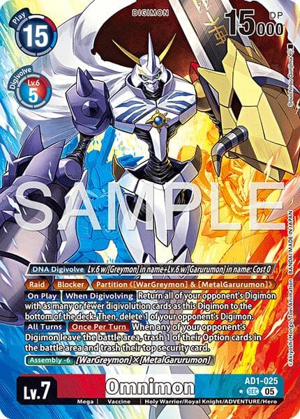 Omnimon - AD1-025 (Alternate Art) — Advanced Booster Digimon Generation card