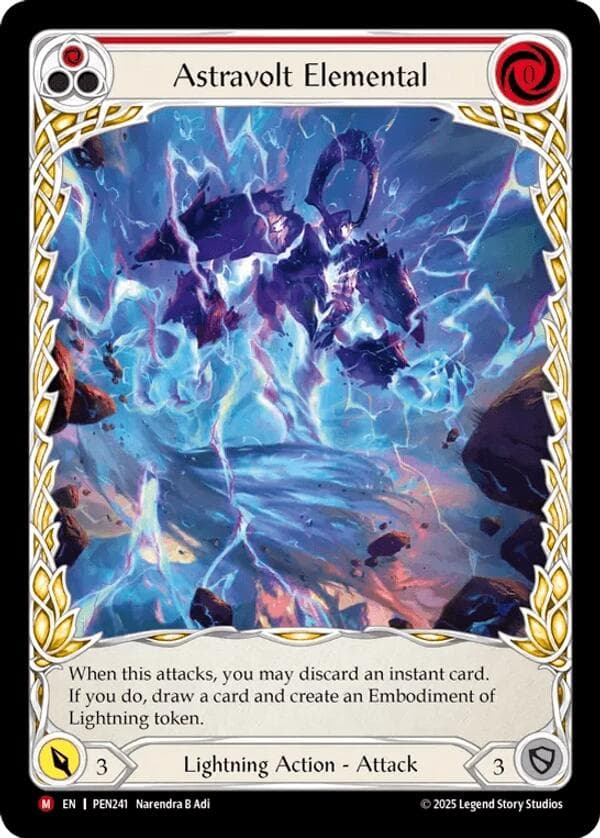Astravolt Elemental (Red) (Extended Art) — Compendium of Rathe card