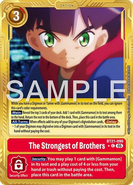 The Strongest of Brothers (Gold Border) — Advanced Booster Digimon Generation card
