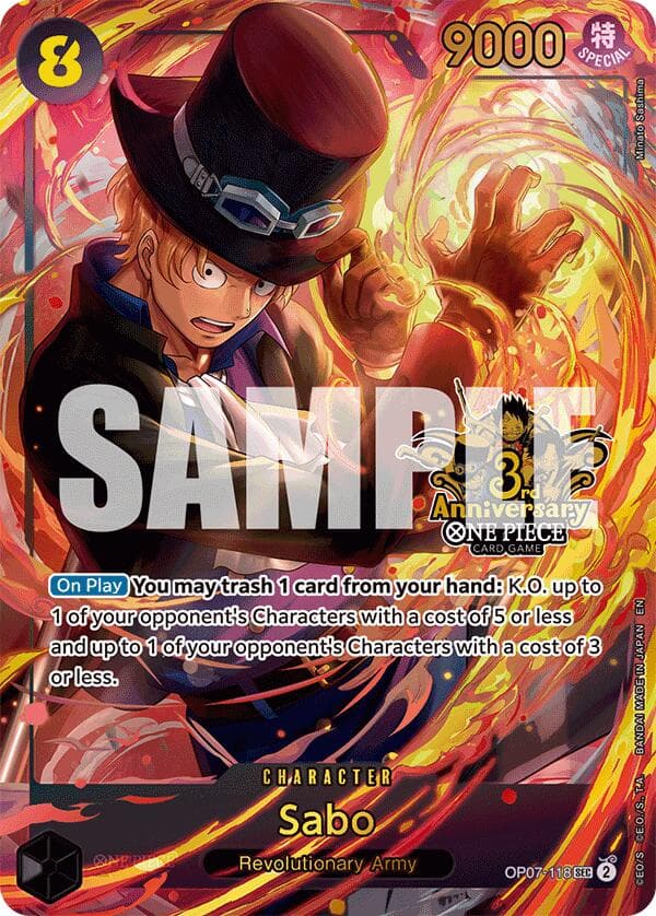 Sabo (Japanese Version 3rd Anniversary Set) — One Piece Promotion Cards card