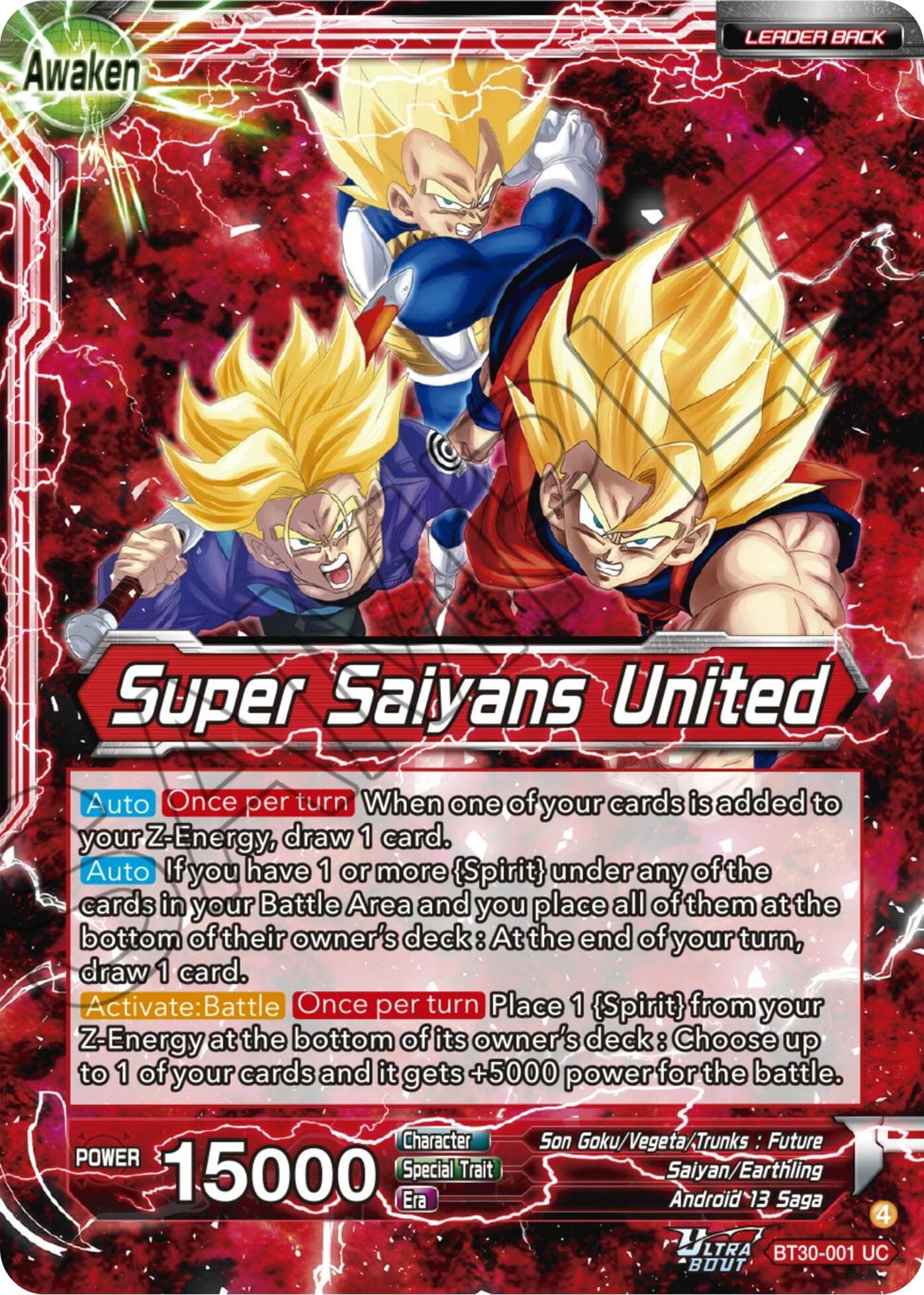 Son Goku, Vegeta, & Trunks // Super Saiyans United — Three Glorious Fighters card