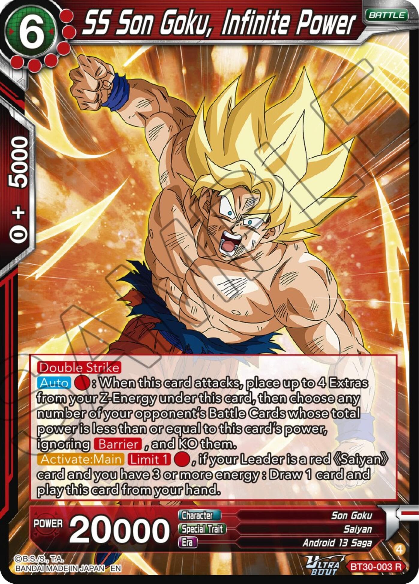 SS Son Goku, Infinite Power — Three Glorious Fighters card