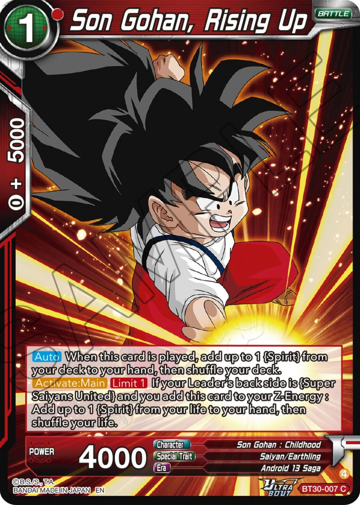 Son Gohan, Rising Up — Three Glorious Fighters card