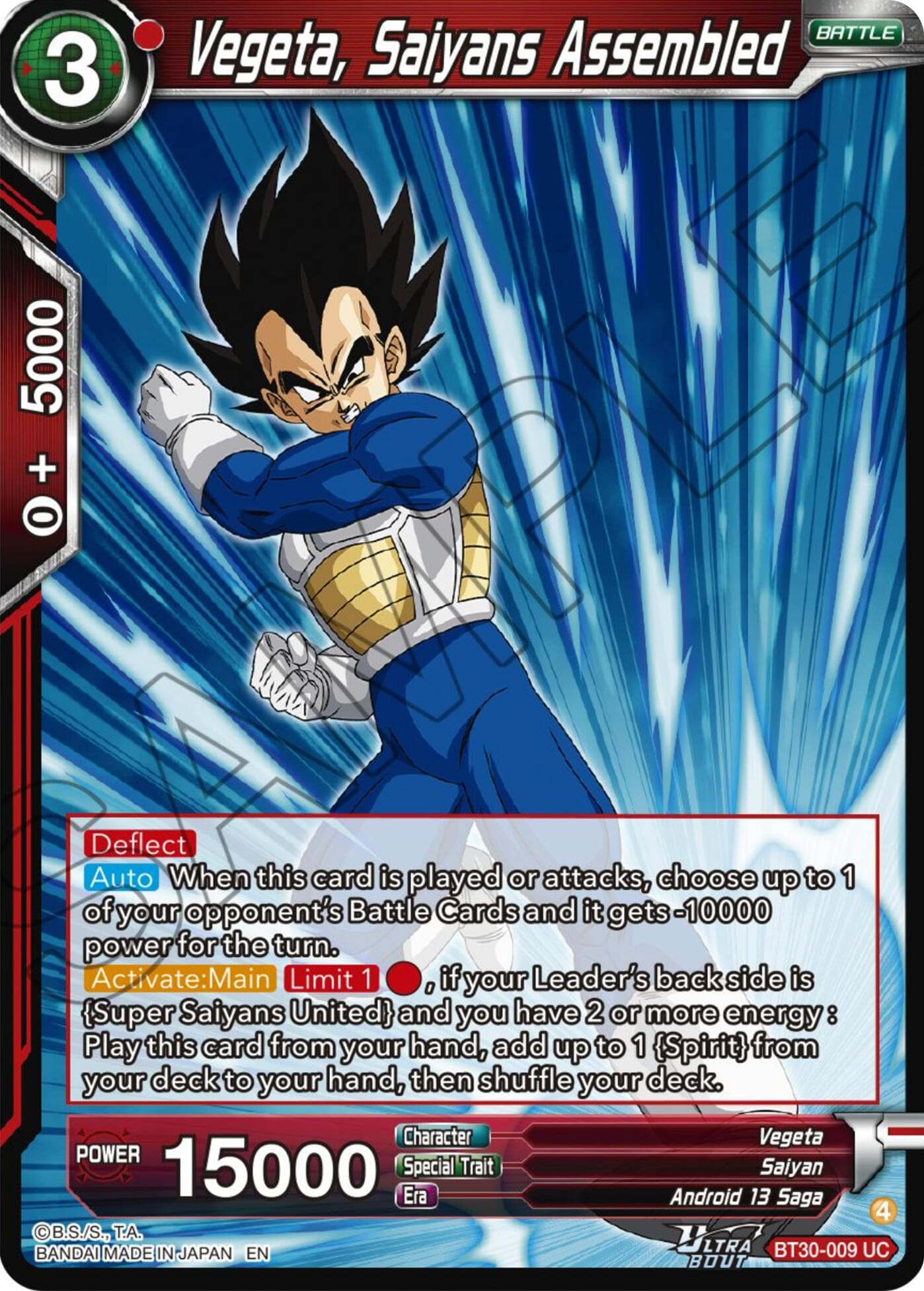 Vegeta, Saiyans Assembled — Three Glorious Fighters card