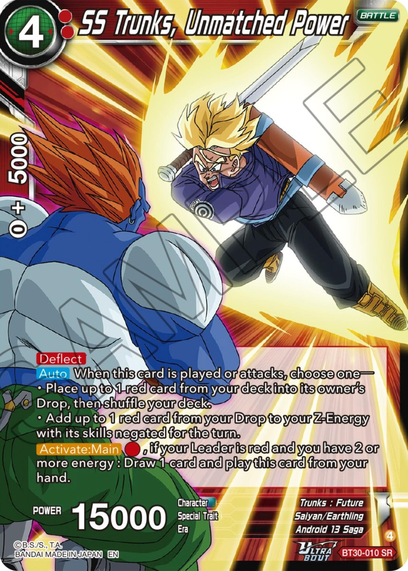 SS Trunks, Unmatched Power — Three Glorious Fighters card