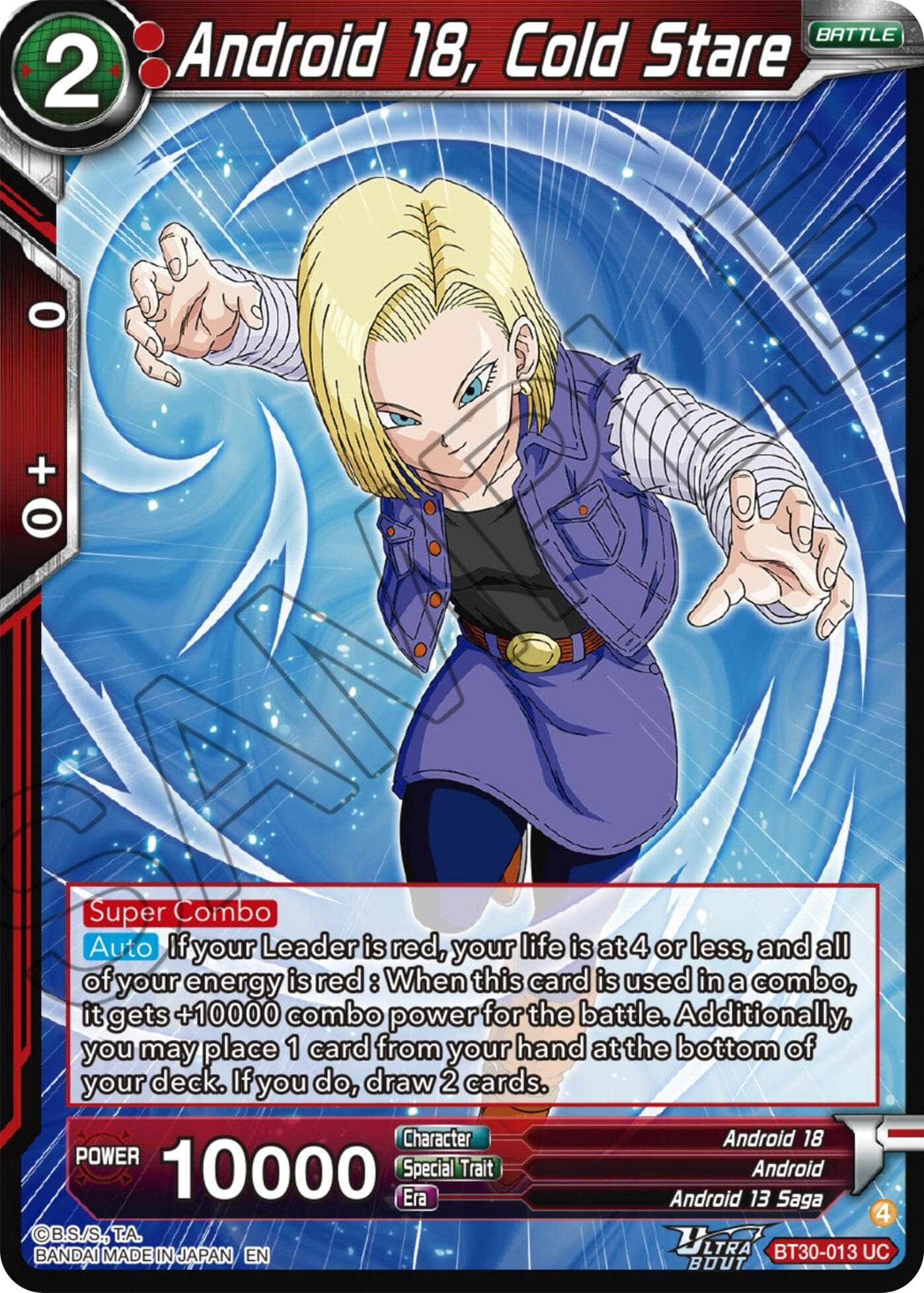 Android 18, Cold Stare — Three Glorious Fighters card