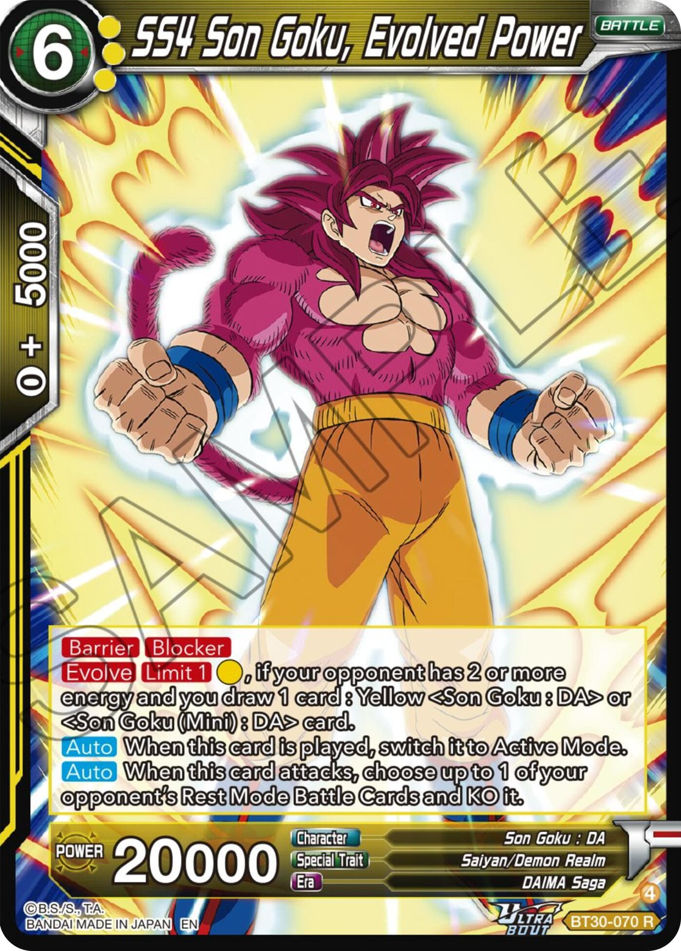 SS4 Son Goku, Evolved Power — Three Glorious Fighters card