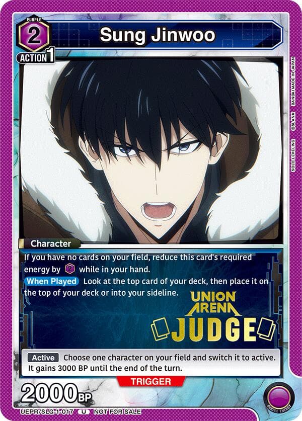 Sung Jinwoo (017) (Judge) — Union Arena Promotion Cards card