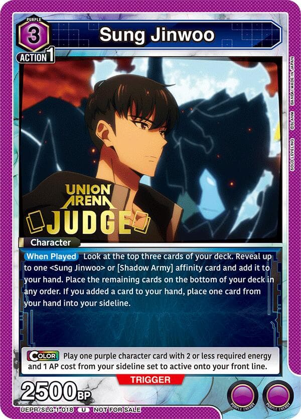 Sung Jinwoo (018) (Judge) — Union Arena Promotion Cards card
