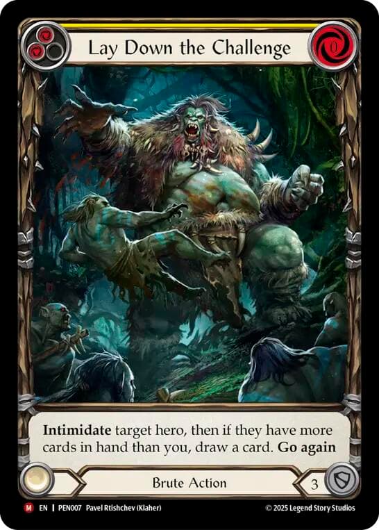 Lay Down The Challenge (Yellow) (Extended Art) — Compendium of Rathe card