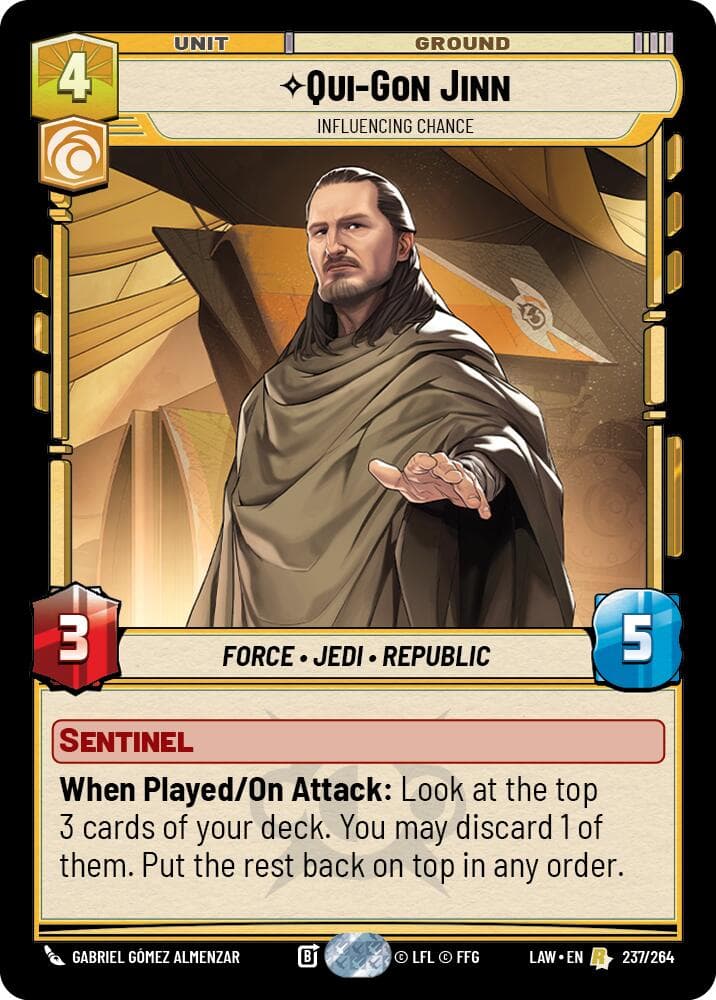 Qui-Gon Jinn - Influencing Chance — A Lawless Time card
