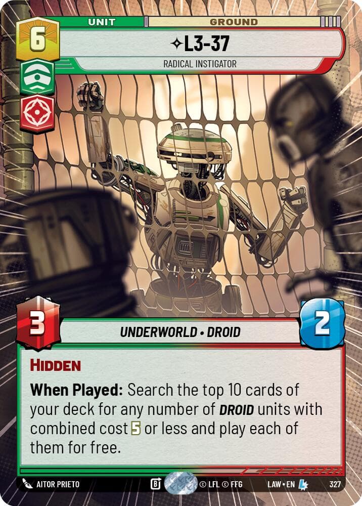 L3-37 - Radical Instigator (Hyperspace) — A Lawless Time card