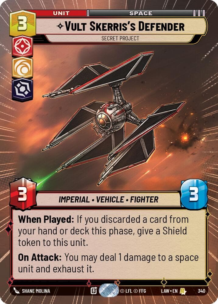 Vult Skerris's Defender - Secret Project (Hyperspace) — A Lawless Time card