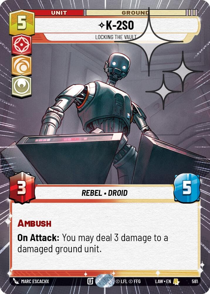 K-2S0 - Locking the Vault (Hyperspace Foil) — A Lawless Time card