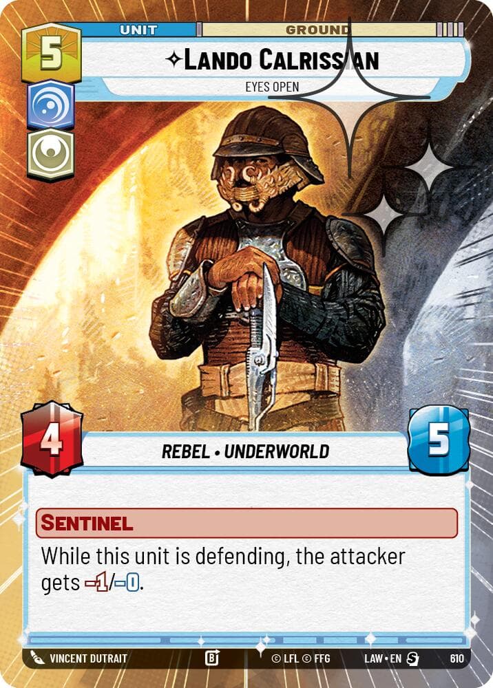 Lando Calrissian - Eyes Open (Hyperspace Foil) — A Lawless Time card