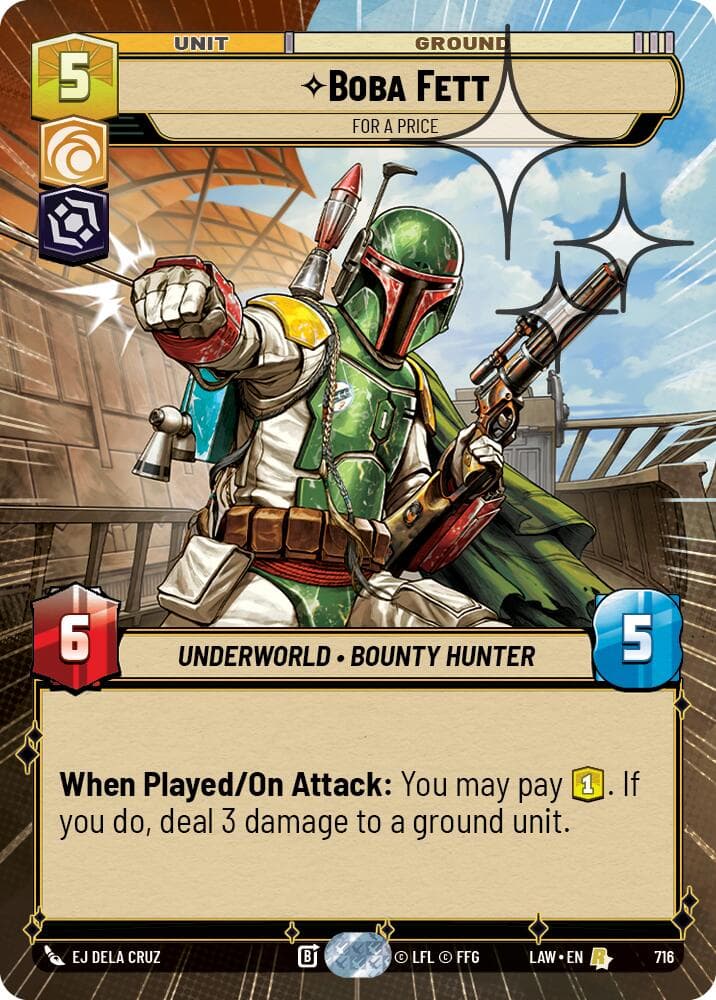 Boba Fett - For a Price (Hyperspace Foil) — A Lawless Time card