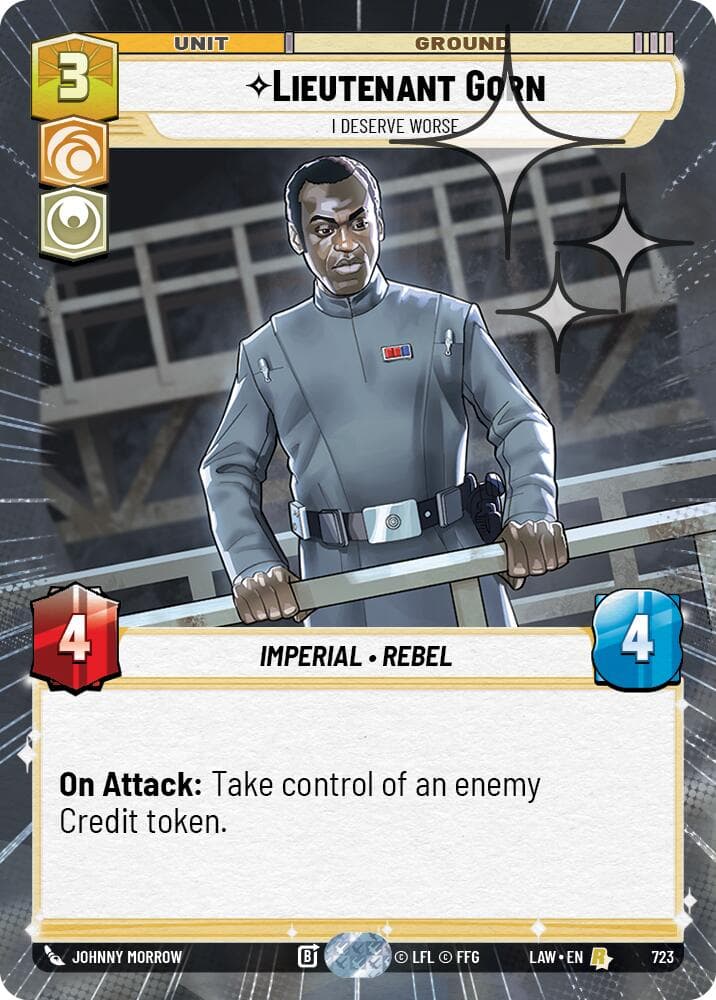 Lieutenant Gorn - I Deserve Worse (Hyperspace Foil) — A Lawless Time card