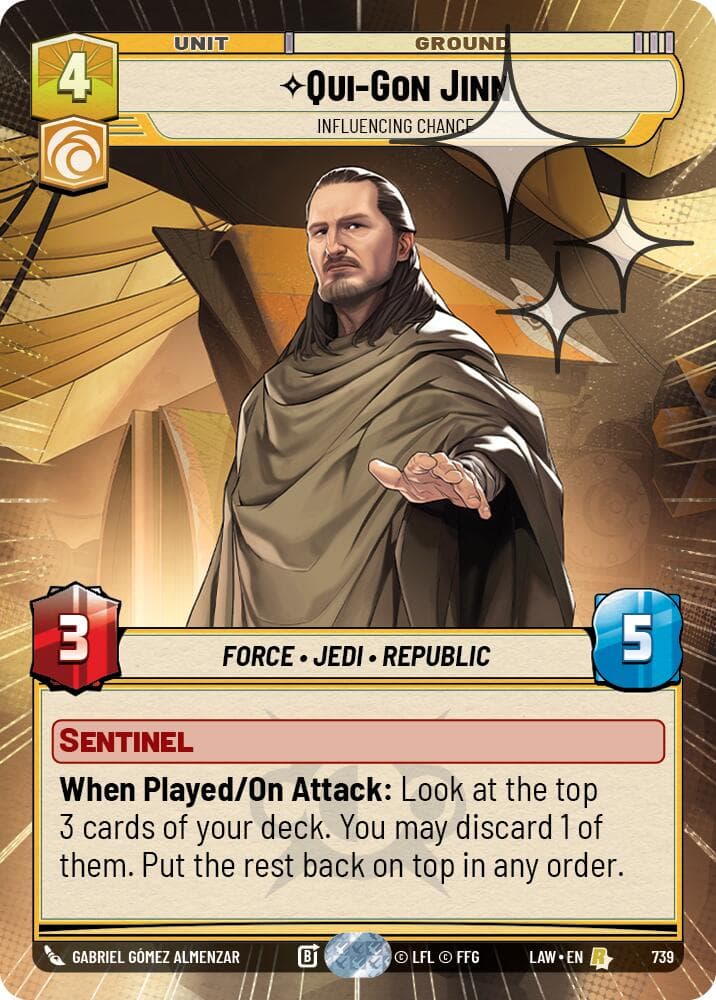 Qui-Gon Jinn - Influencing Chance (Hyperspace Foil) — A Lawless Time card