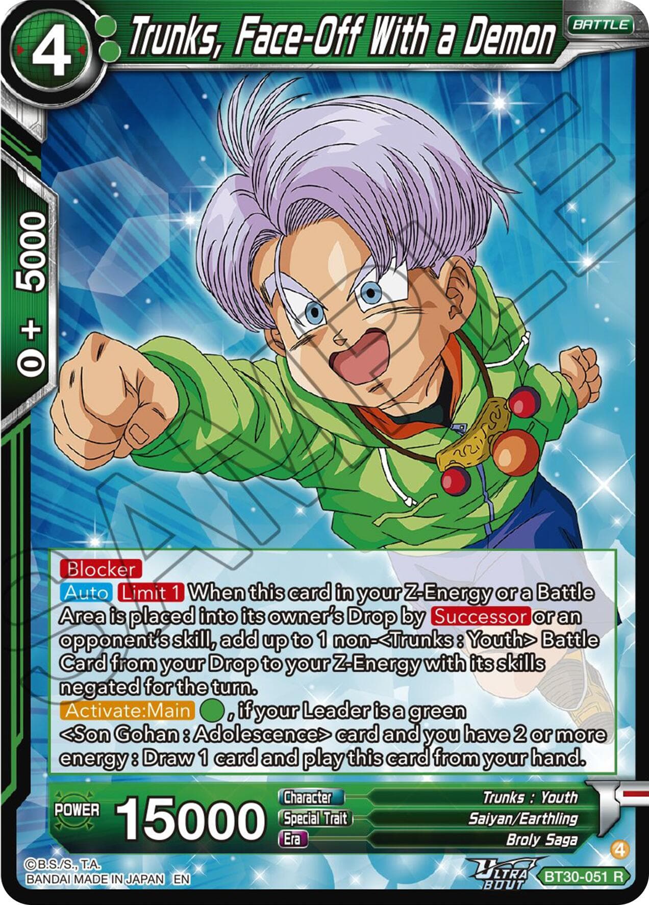 Trunks, Face-Off With a Demon — Three Glorious Fighters card