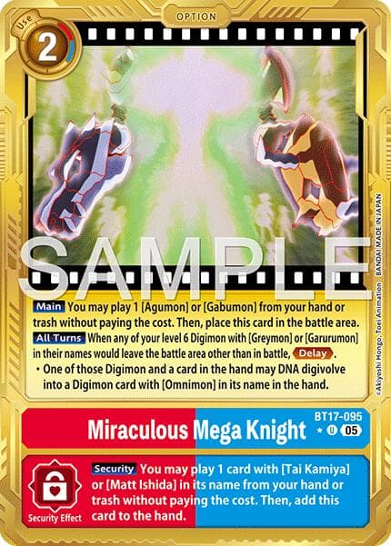 Miraculous Mega Knight (Gold Border) — Advanced Booster Digimon Generation card