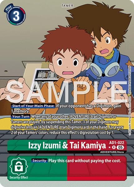 Izzy Izumi & Tai Kamiya (Alternate Art) — Advanced Booster Digimon Generation card