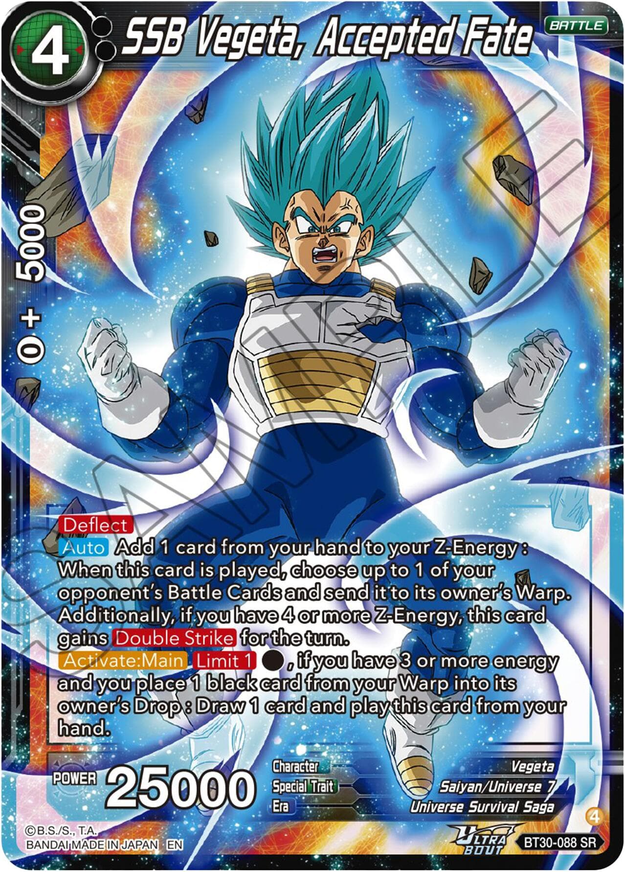 SSB Vegeta, Accepted Fate — Three Glorious Fighters card