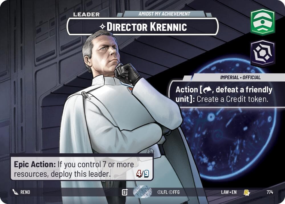 Director Krennic - Amidst My Achievement (Showcase) — A Lawless Time card