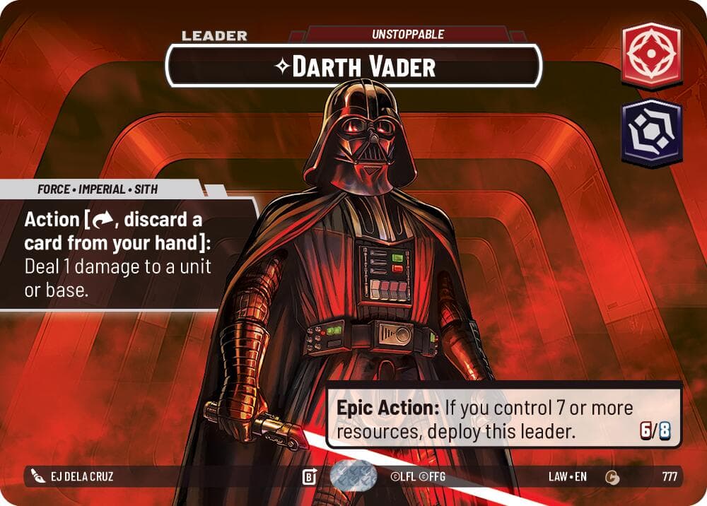Darth Vader - Unstoppable (Showcase) — A Lawless Time card