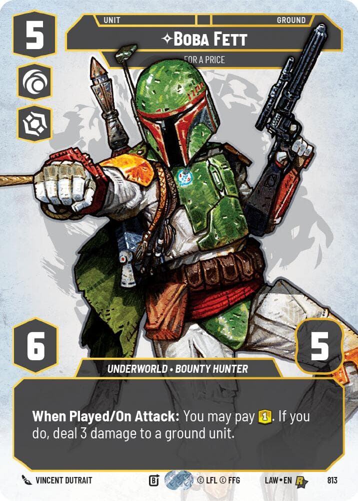Boba Fett - For a Price (Prestige) — A Lawless Time card