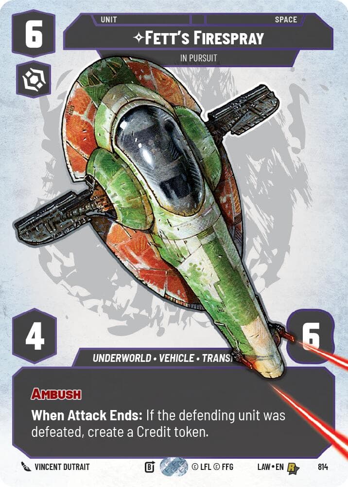 Fett's Firespray - In Pursuit (Prestige) — A Lawless Time card