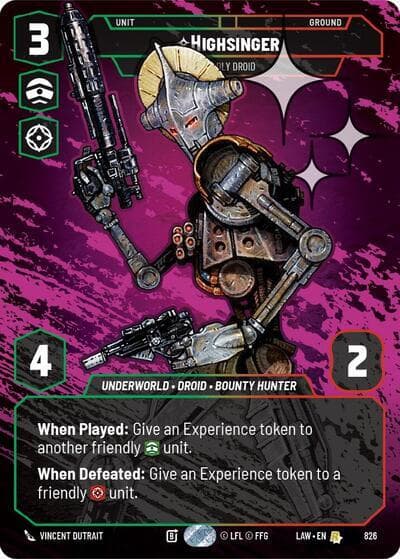 Highsinger - Deadly Droid (Prestige Foil) — A Lawless Time card