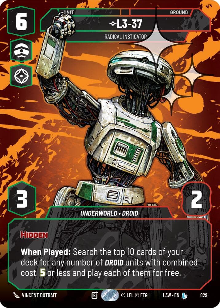L3-37 - Radical Instigator (Prestige Foil) — A Lawless Time card