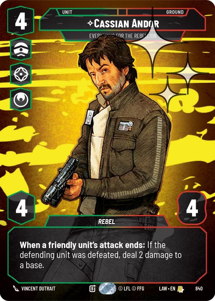 Cassian Andor - Everything for the Rebellion (Prestige Foil) — A Lawless Time card