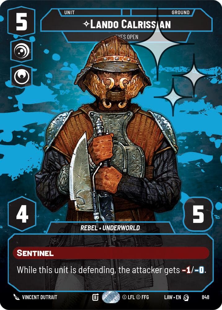 Lando Calrissian - Eyes Open (Prestige Foil) — A Lawless Time card