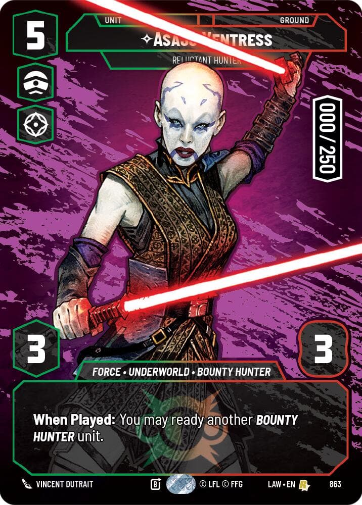 Asajj Ventress - Reluctant Hunter (Serialized) — A Lawless Time card