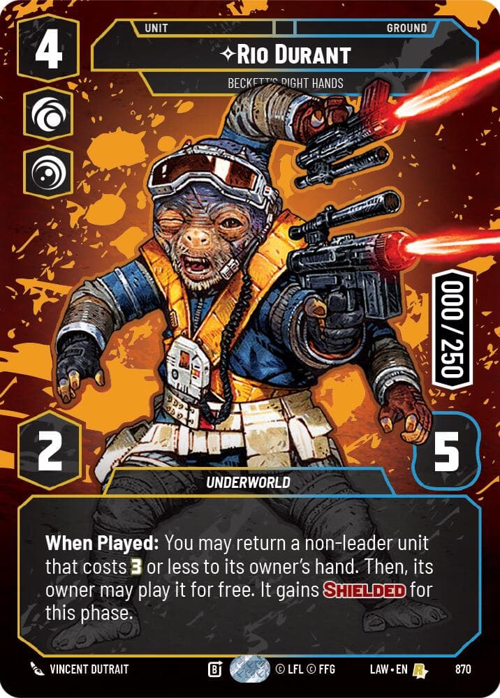 Rio Durant - Beckett's Right Hands (Serialized) — A Lawless Time card