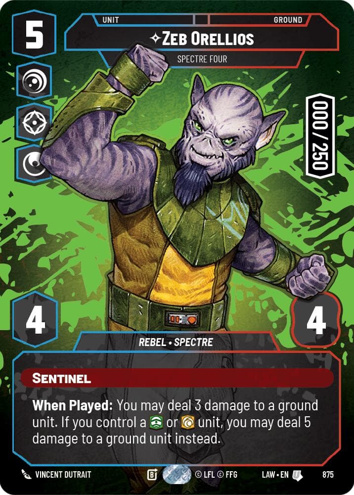 Zeb Orellios - Spectre Four (Serialized) — A Lawless Time card