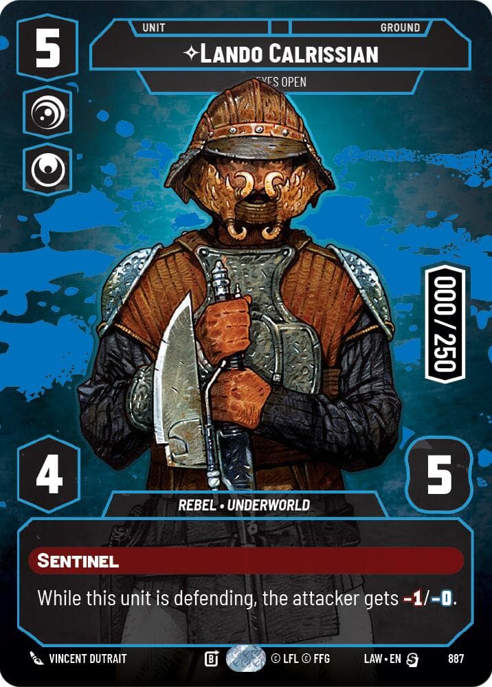 Lando Calrissian - Eyes Open (Serialized) — A Lawless Time card