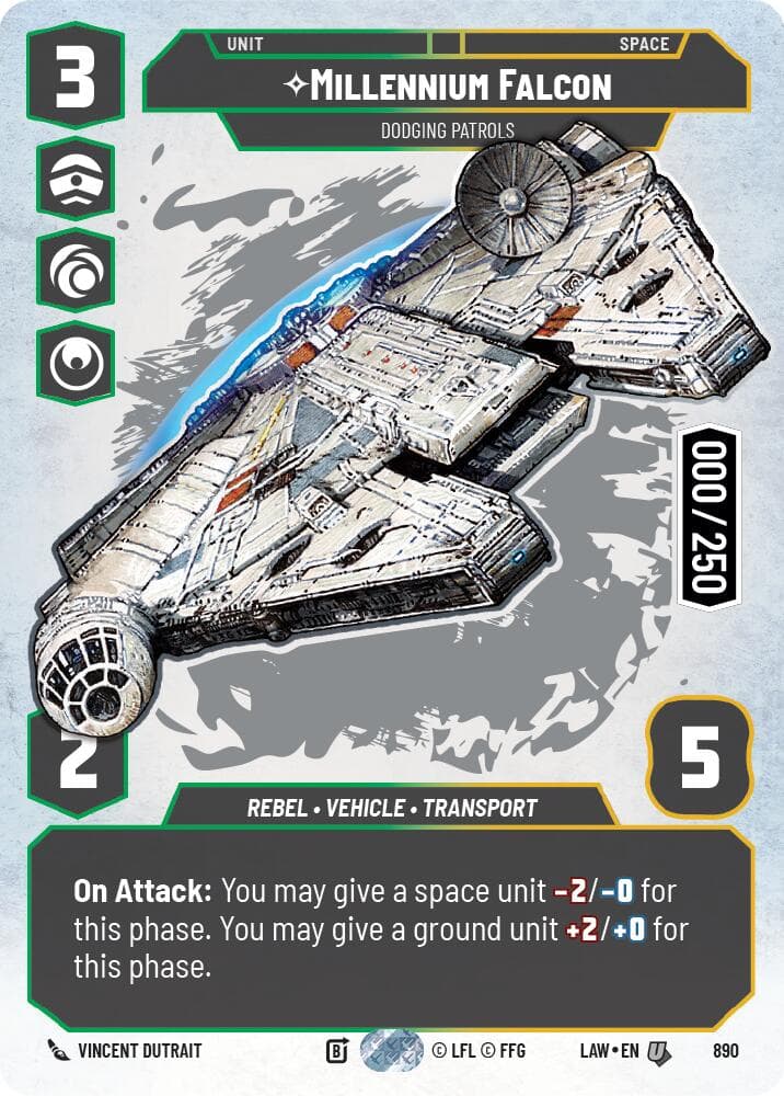 Millennium Falcon - Dodging Patrols (Serialized) — A Lawless Time card