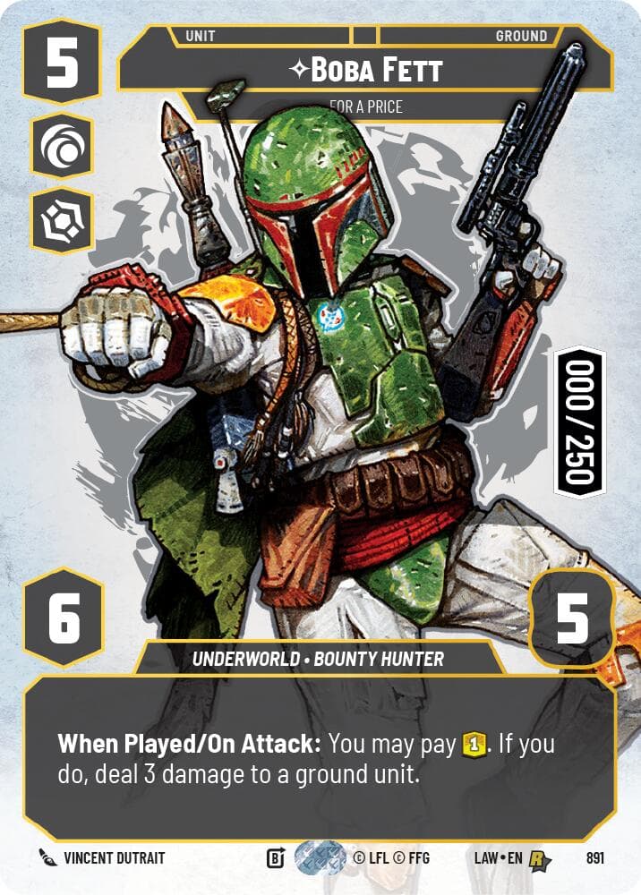 Boba Fett - For a Price (Serialized) — A Lawless Time card