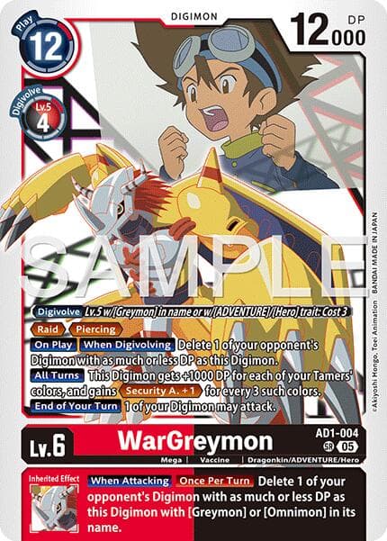 WarGreymon - AD1-004 — Advanced Booster Digimon Generation card