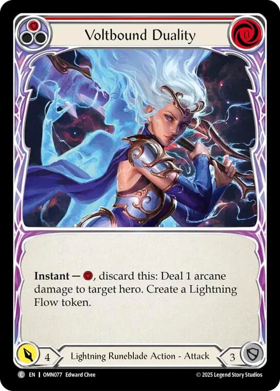 Voltbound Duality (Red) — Omens of the Third Age card
