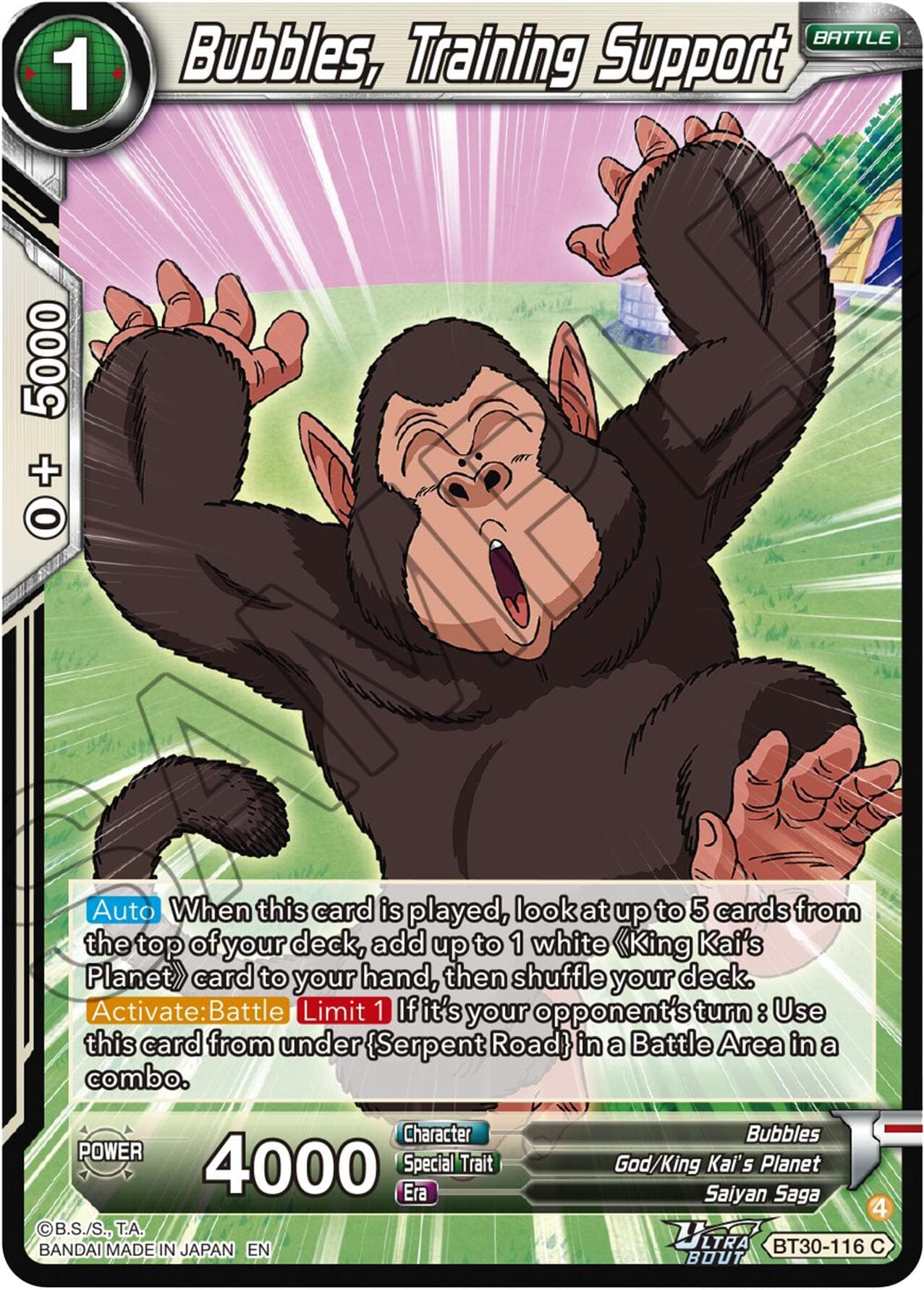 Bubbles, Training Support — Three Glorious Fighters card
